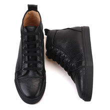 OneDrop Handmade Animal Embossing Leather Men Boots Sporty Sneakers Black Outsole
