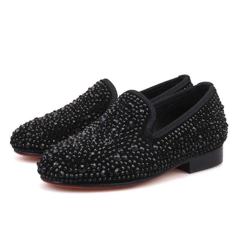 OneDrop Children Rhinestone Handmade Party Wedding And Prom Kid Loafers