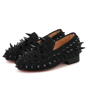 Kid OneDrop Handmade Children Wedding Party And Prom Spikes Loafers