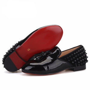 Men Red spikes Loafers Shoes – Nanaloafers