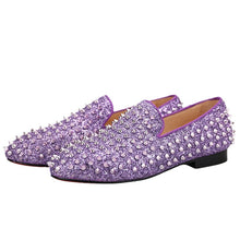 OneDrop Kid Handmade Purple Lavender Spikes Children Shoes Toddler And Big Kids Wedding Birthday Prom Loafers