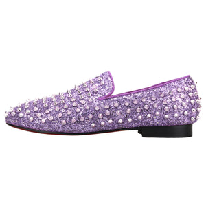 OneDrop Kid Handmade Purple Lavender Spikes Children Shoes Toddler And Big Kids Wedding Birthday Prom Loafers