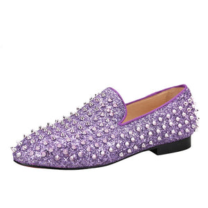 OneDrop Kid Handmade Purple Lavender Spikes Children Shoes Toddler And Big Kids Wedding Birthday Prom Loafers