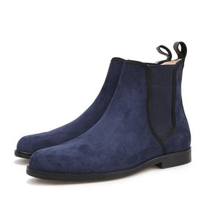 OneDrop Handmade Men Navy Suede CHELSEA Boots