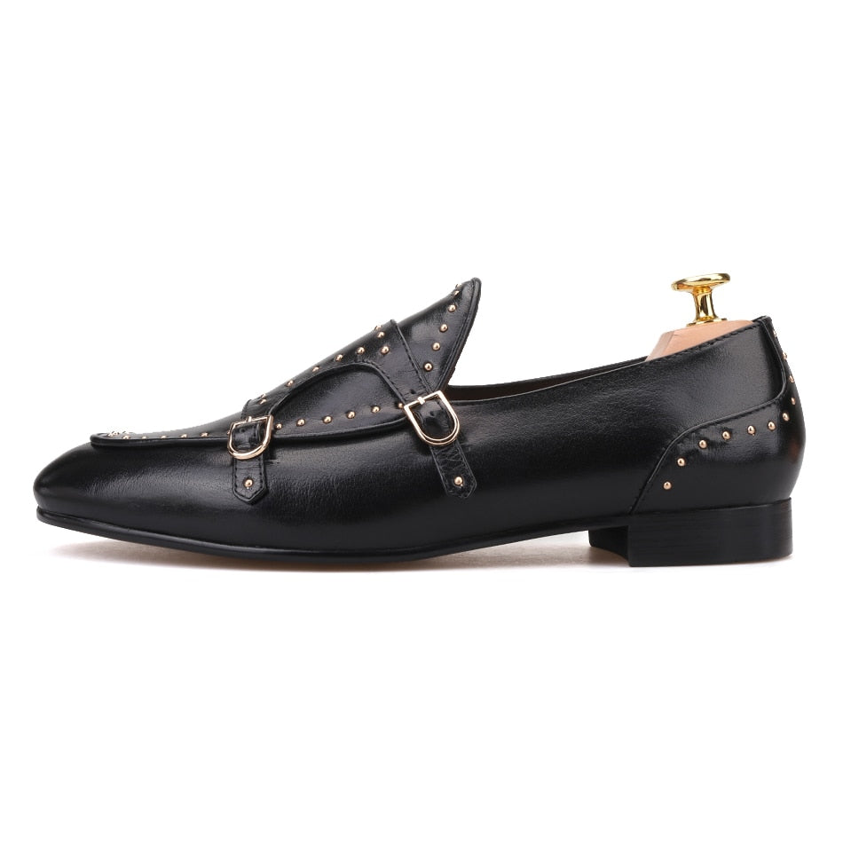 OneDrop Men Handmade Spikes Leather Party Wedding Prom Dress Shoes Loafers Black / 4 OneDrop Men Handmade Spikes Leather Party Wedding Prom Dress Shoes Loafers Black / 4