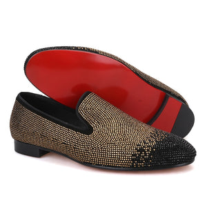 OneDrop Handmade Men Dress Shoes Suede Black Gold Rhinestone Party Wedding and Prom Loafers Silver / 6 OneDrop Handmade Men Dress Shoes Suede Black Gold Rhinestone Party Wedding and Prom Loafers Silver / 6