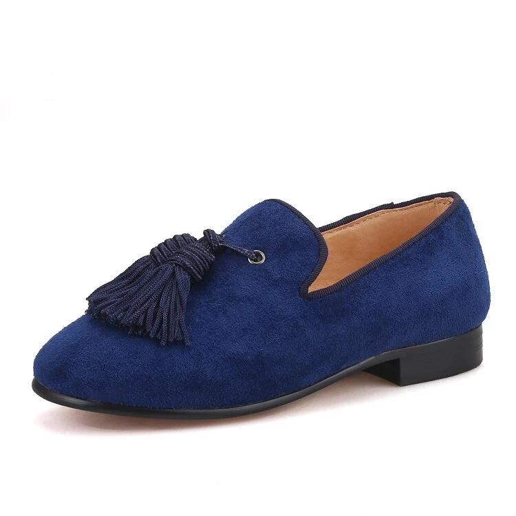 OneDrop Handmade Children Kid Dress Shoes Navy Cow Suede Tassel Party Wedding Prom Red Bottom Loafers Navy Blue / 12 OneDrop Handmade Children Kid Dress Shoes Navy Cow Suede Tassel Party Wedding Prom Red Bottom Loafers Navy Blue / 12