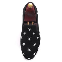 OneDrop Handmade Men Velvet Dress Shoes Star Embroidery Party Wedding Prom Loafers