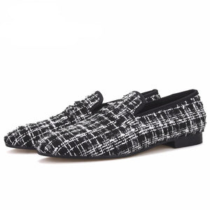 OneDrop Handmade Knit Fabric Men Party Wedding Prom Loafers