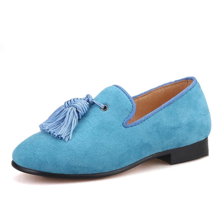 OneDrop Handmade Children Kid Dress Shoes Sky Blue Cow Suede Tassel Party Wedding Prom Red Bottom Loafers Blue / 6 OneDrop Handmade Children Kid Dress Shoes Sky Blue Cow Suede Tassel Party Wedding Prom Red Bottom Loafers Blue / 6