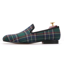 OneDrop Scotch Plaids Fabric Handmade Men Dress Shoes Wedding Party Banquet Prom Loafers