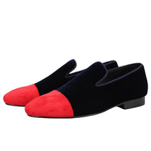 OneDrop Handmade Mixed Velvet Men Slip-On Moccasins Red Outsole Breathable Leather Insole Wedding Party Banquet Prom Loafers