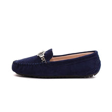 MIYAGINA Leather Women Creeper Driving Flat Moccasins Loafers